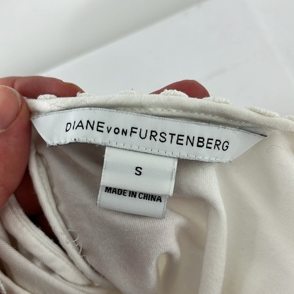 Diane Von Furstenberg Viscose-Blend Sleeveless White Blouse - Picture 8 of 10